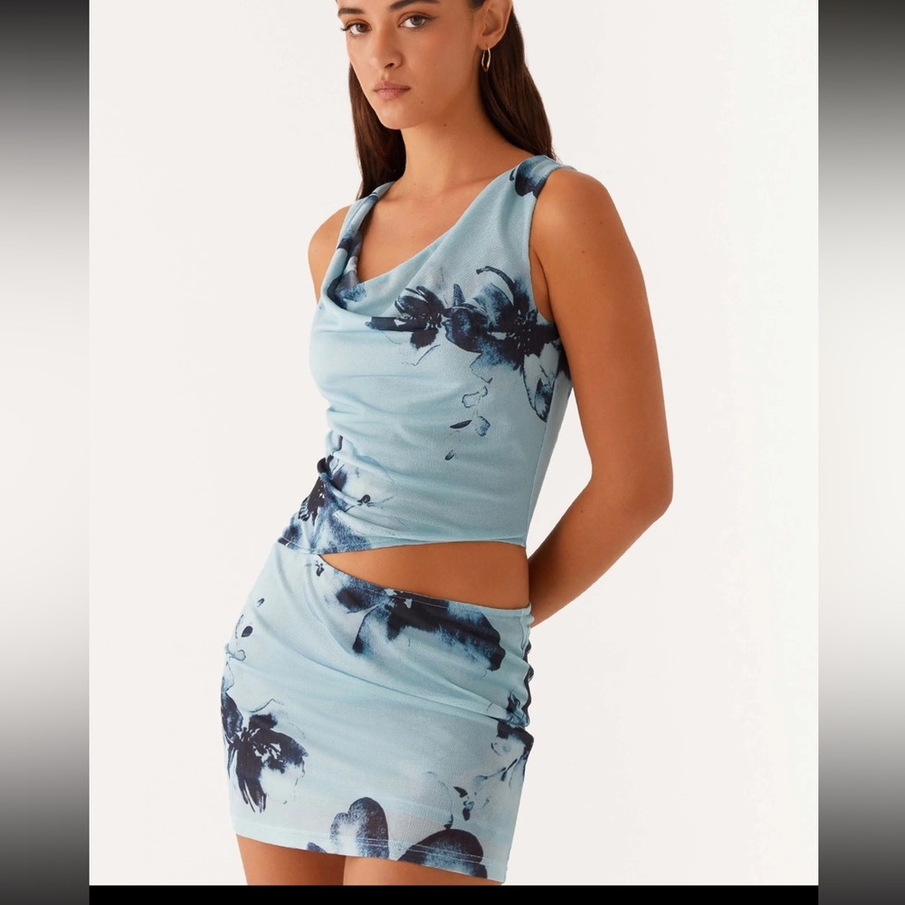 Peppermayo Blue Floral Mini Dress